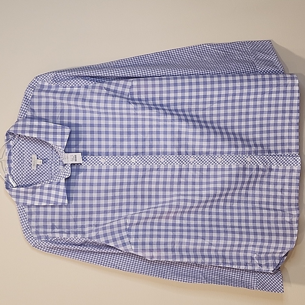 Talbots Light Purple and White Gingham Button-Down Shirt - Picture 10 of 10